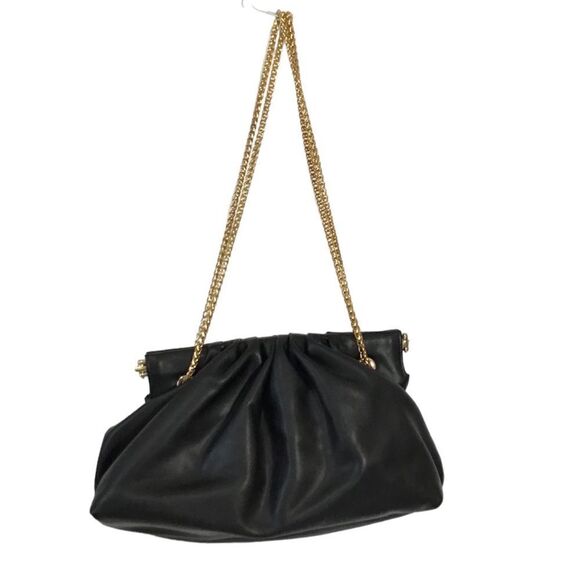 Anthropologie Black Faux Leather Convertible Handbag New - Picture 2 of 12